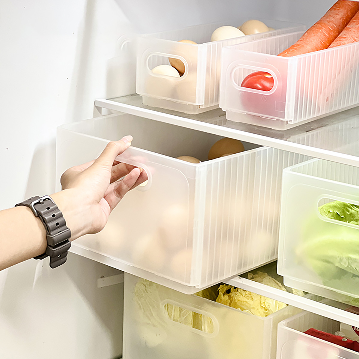 Food Storage Without Plastic - WORTHBUY Plastic Opvouwbare Koelkast Opbergdoos Uittrekbare