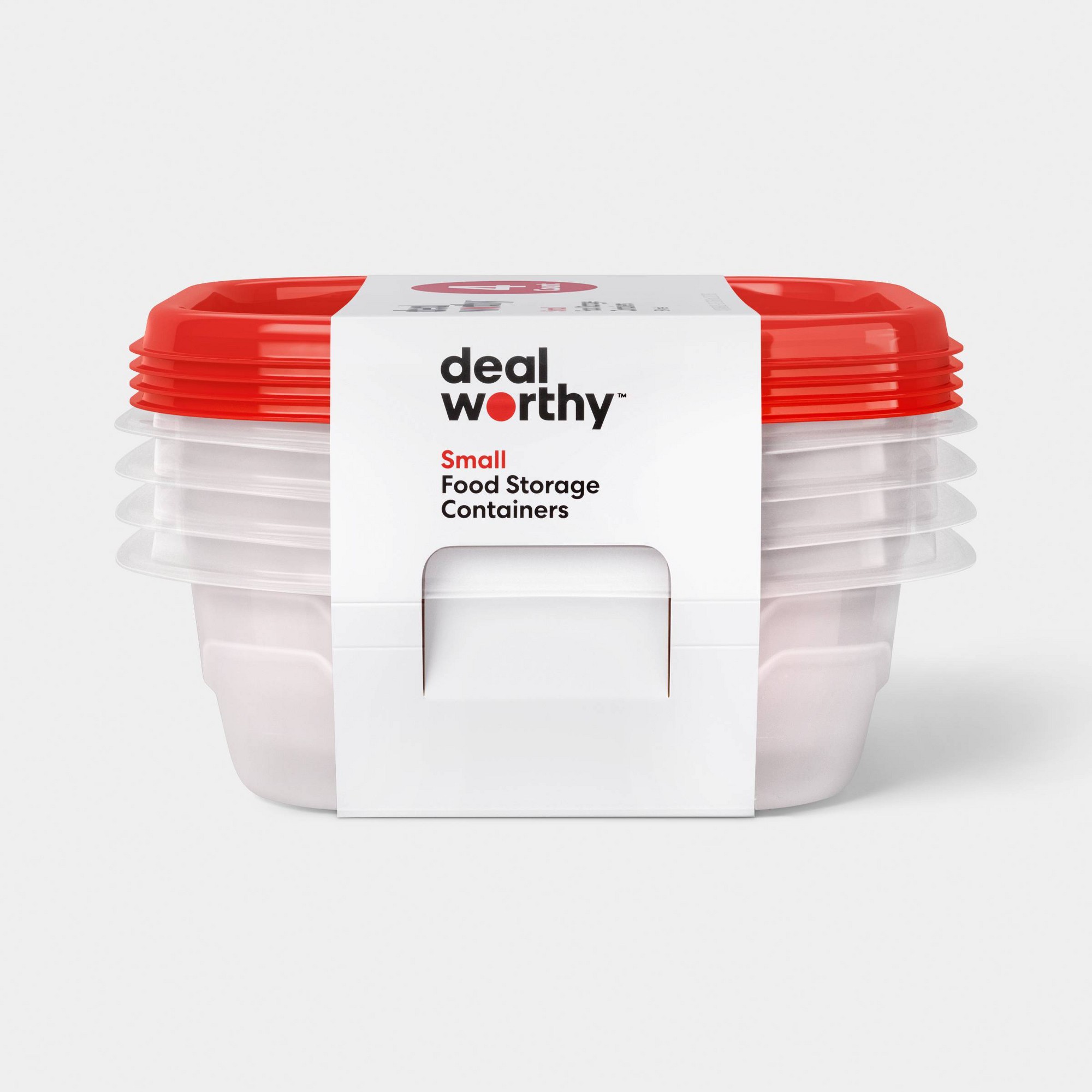 Food Storage In Pantry - 4-delige kleine vierkante voedselbewaarbakjes met klikdeksels,
