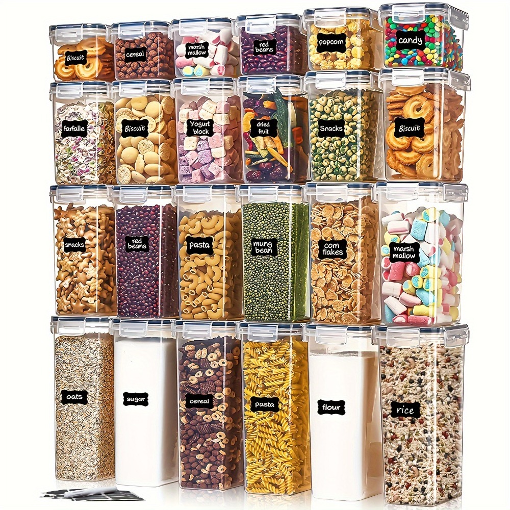 Food Storage In Pantry - 24 Stuks Voedsel Opslag Containers 12