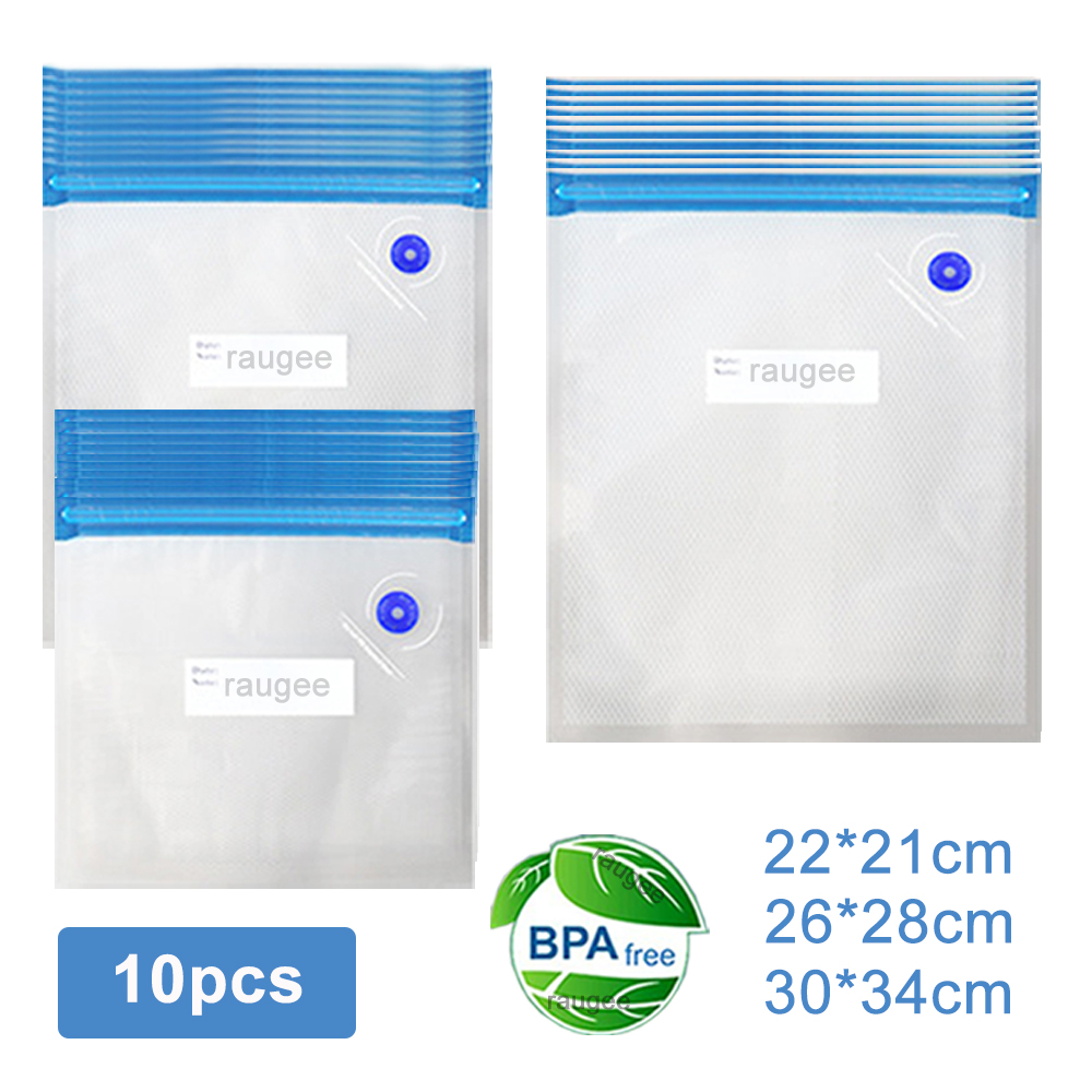 Food Storage Zip Bags - Vacuümzakken Herbruikbare voedselvacuümverpakkingszakken 10 stuks Vacuümafdichting
