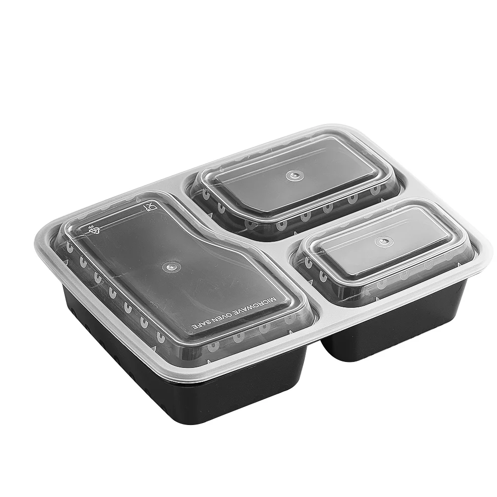 Food Storage With Compartments - 7-pack maaltijdbereidingscontainer met 3 compartimenten Extra