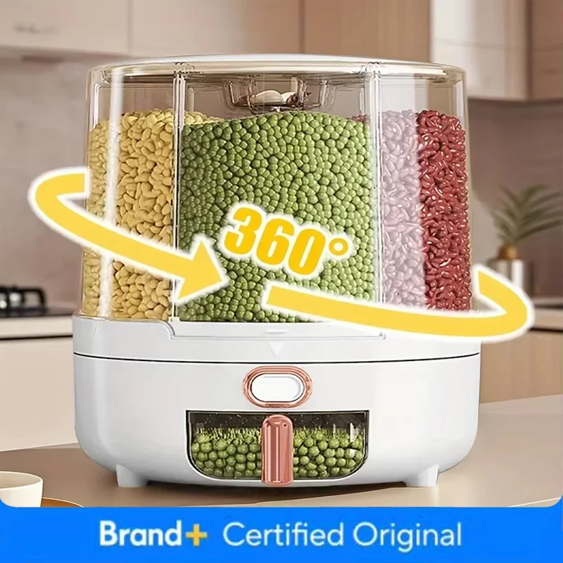 Food Storage In Pantry - 6 compartimenten 360 ° Roterende luchtdichte