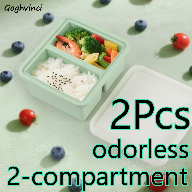 Food Storage With Compartments - Lunchbox Magnetronbestendig Vriesvak Voedselopslagcontainer Draagbaar Gemakkelijk