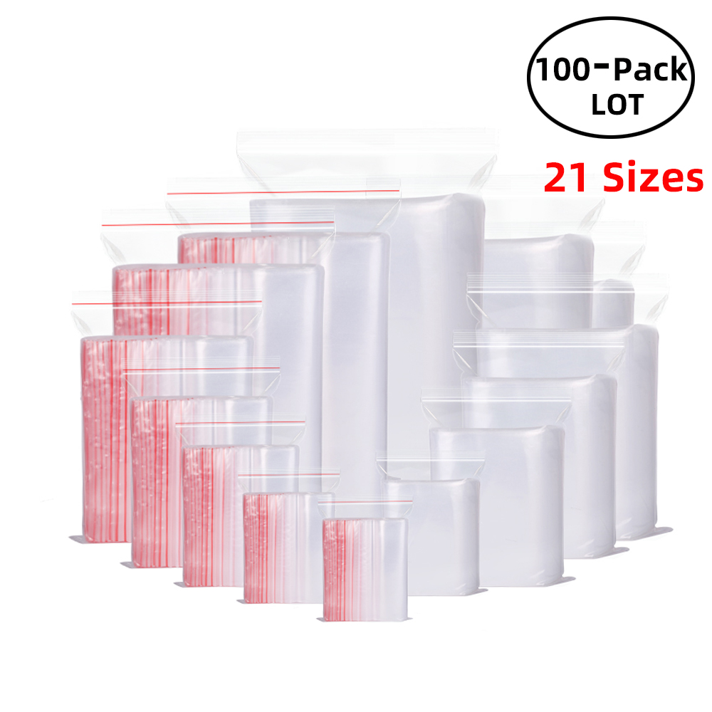 Food Storage Zip Bags - 100 stks/pak Hersluitbare Zip Lock Zakken