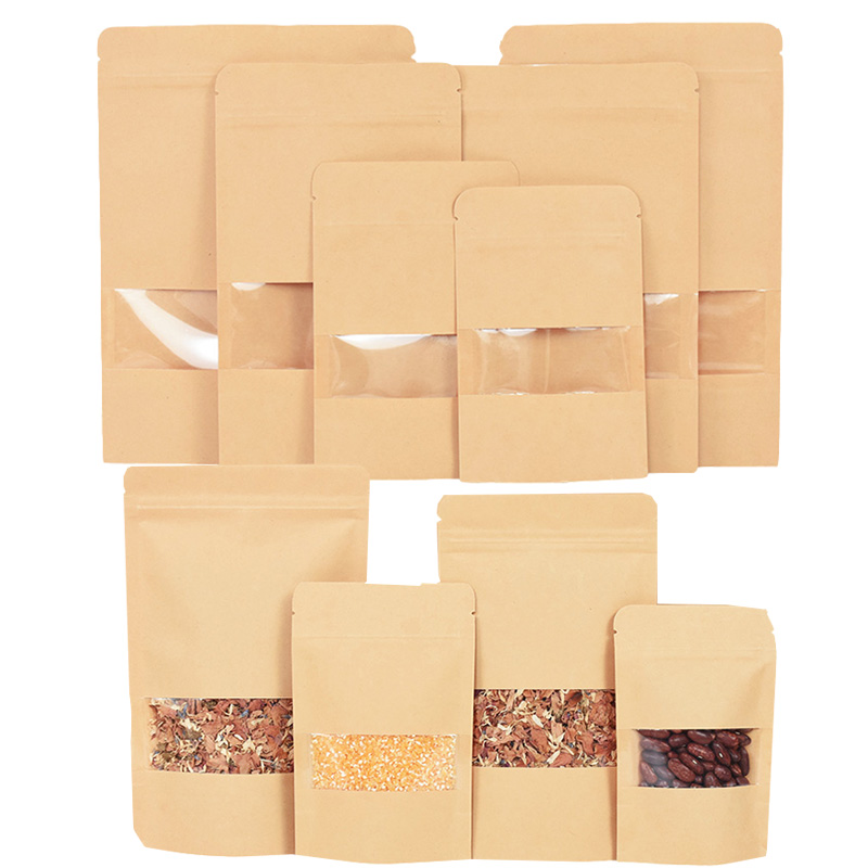 Food Storage Zip Bags - 20/50 Stuks Kraftpapier Zip Lock Zakken