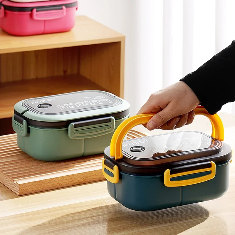 Food Storage With Compartments - Hete enkelvoudige dubbellaagse lunchbox met compartimenten
