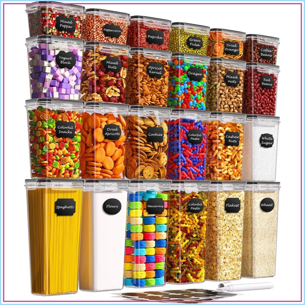 Food Storage And Container - 24 stuks luchtdichte voorraaddozen met deksels,