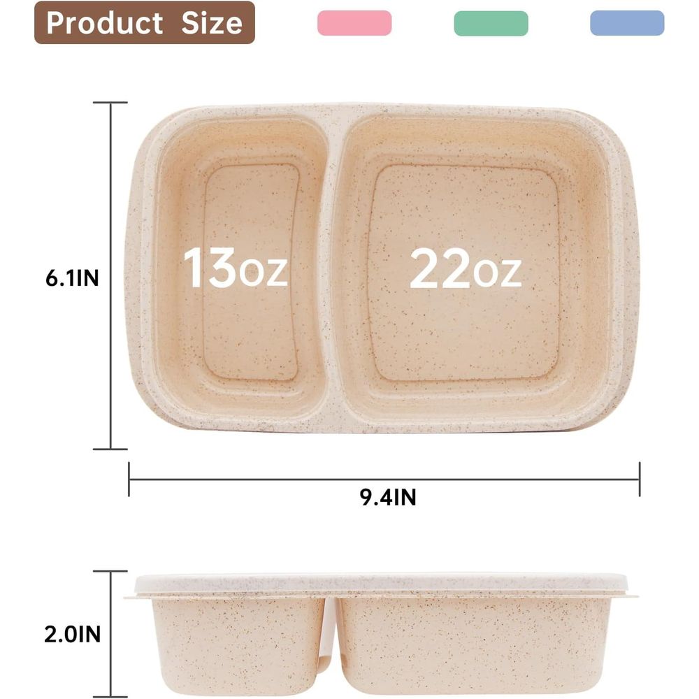 4-pack Bento lunchbox, 2-delig - Food Storage With Compartments recensie en prijs