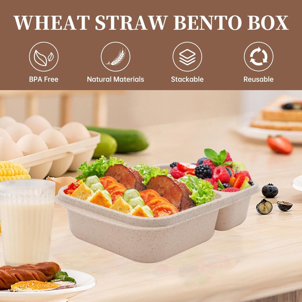 4-pack Bento lunchbox, 2-delig - Food Storage With Compartments recensie en prijs