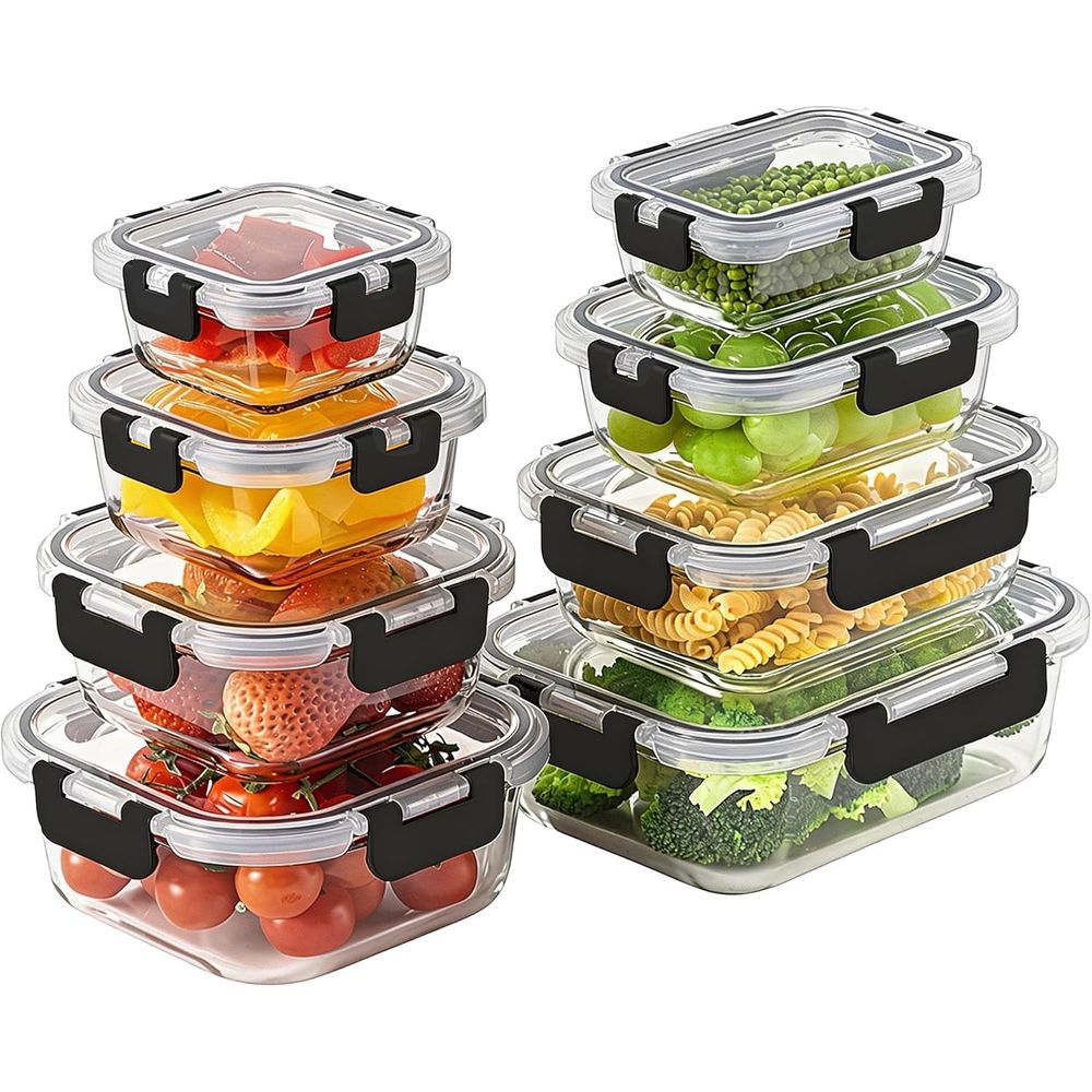 8-delige set glazen voorraaddo - Food Storage Glass Set recensie en prijs