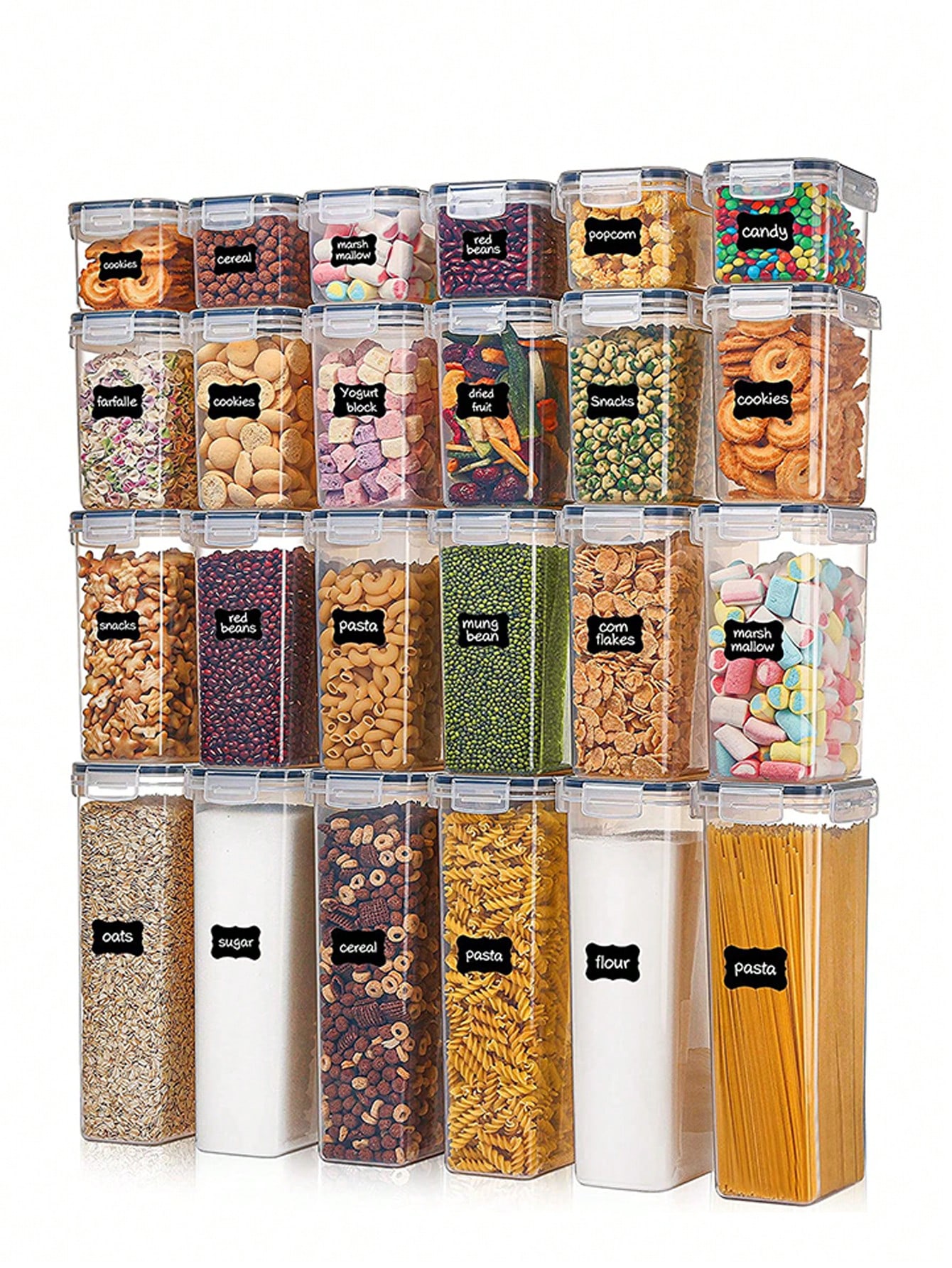 48 stuks luchtdichte voedselbe - Food Storage In Pantry recensie en prijs