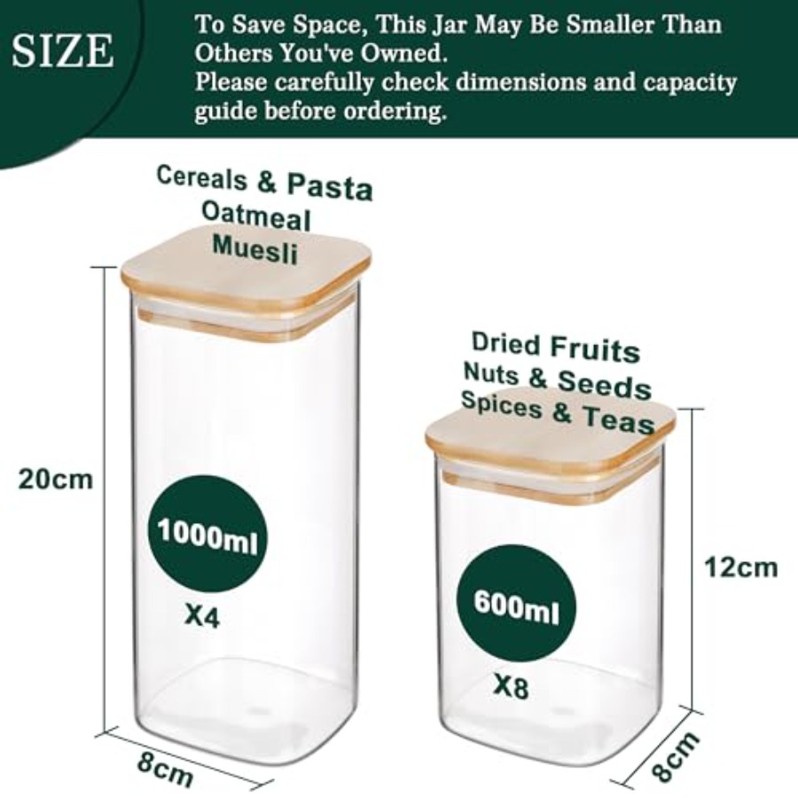 12-pack vierkante glazen voorr - Food Storage In Pantry recensie en prijs