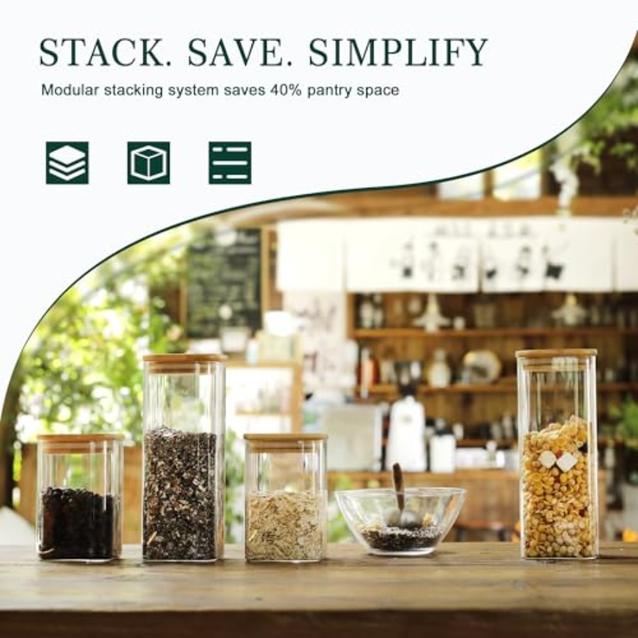 12-pack vierkante glazen voorr - Food Storage In Pantry recensie en prijs