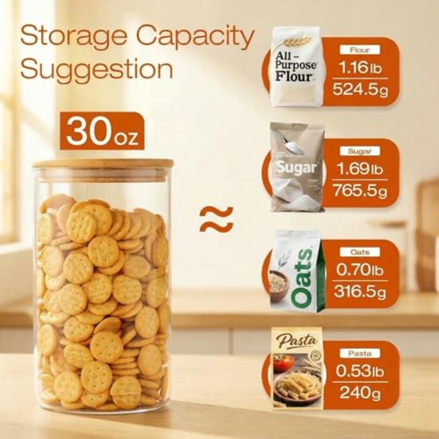 Glazen potten met bamboe dekse - Food Storage Glass Set recensie en prijs