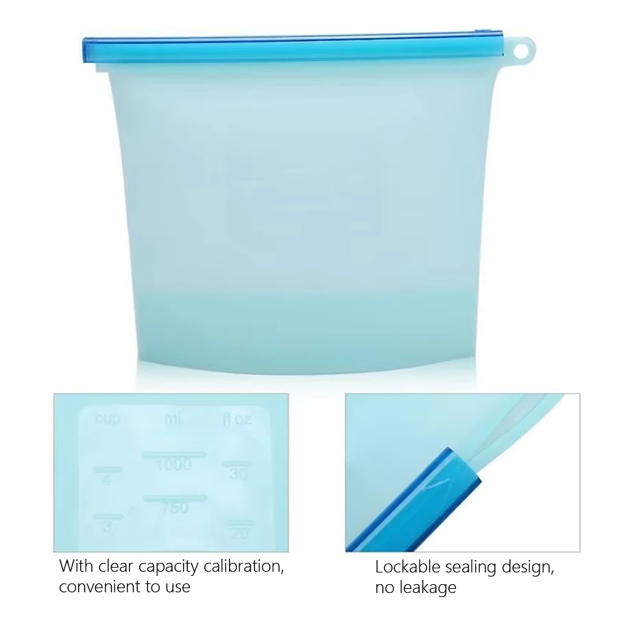 1000ml herbruikbare siliconen  - Food Storage Zip Bags recensie en prijs