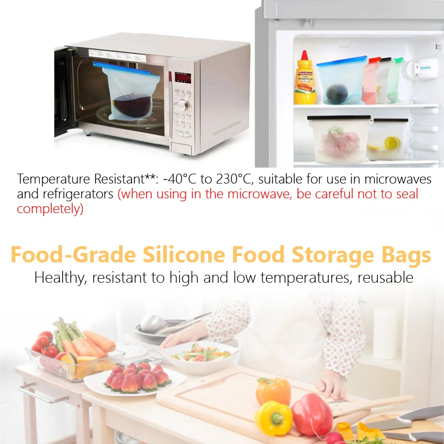 1000ml herbruikbare siliconen  - Food Storage Zip Bags recensie en prijs
