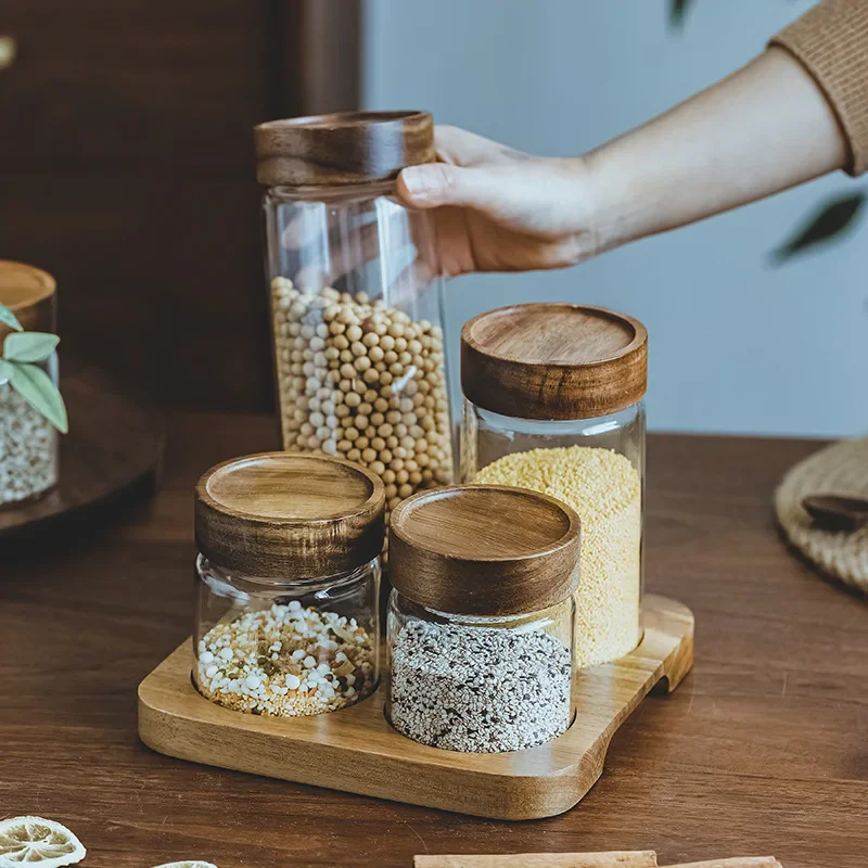 Houten Deksel Orgnizer Glas Lu - Food Storage Glass Set recensie en prijs