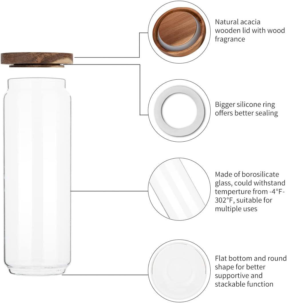 4-pack glazen potten van 34 oz - Food Storage Glass Set recensie en prijs