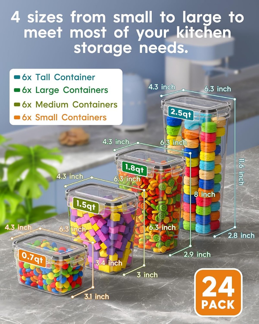 24 stuks luchtdichte voorraadd - Food Storage And Container recensie en prijs
